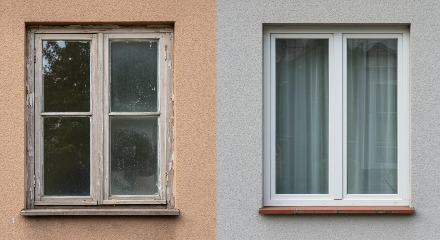 Comparatif de fenêtre avant et après rénovation