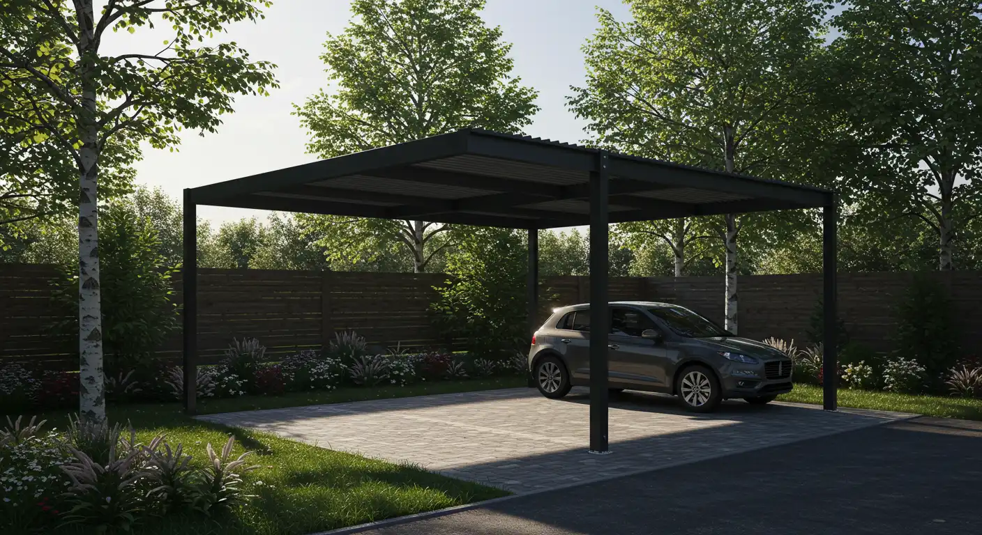 Comparaison carport ouvert et fermé pour la taxation