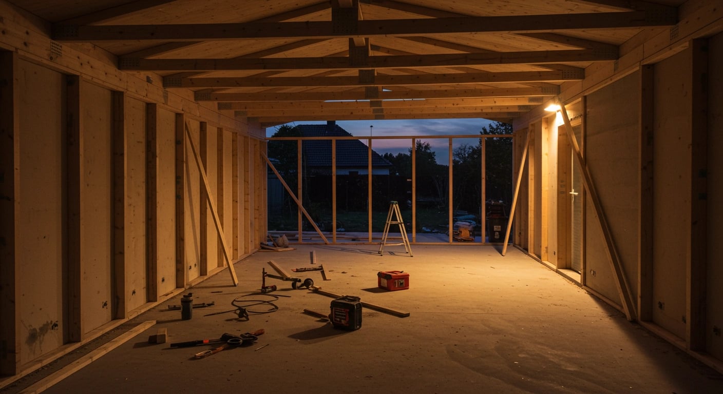 Travaux pour fermer un carport
