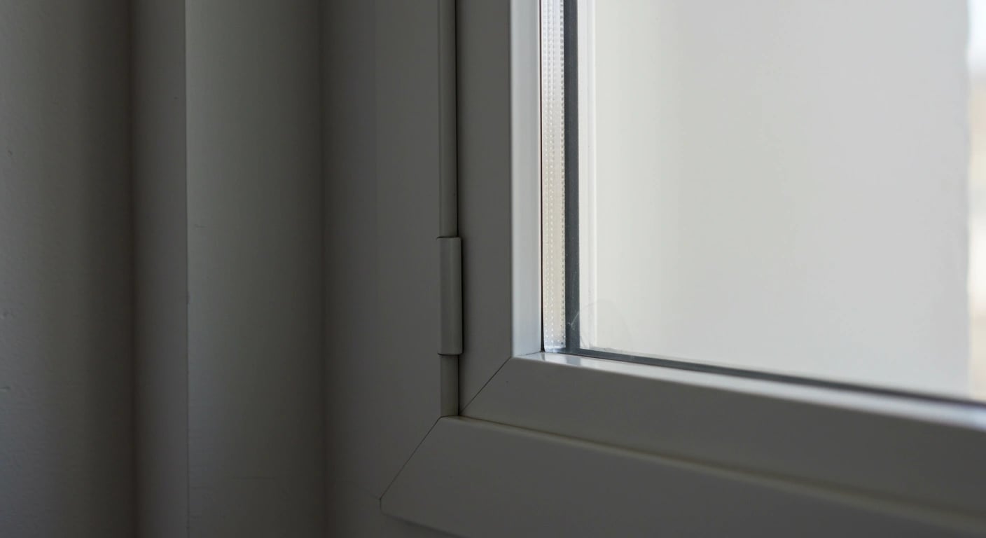 Vue d'une rainure de fenêtre PVC