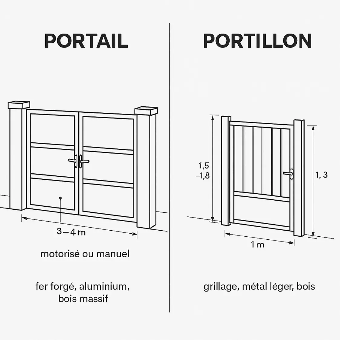 Portail et portillon côte à côte
